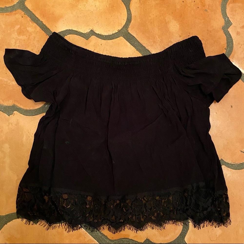Black off the shoulder top